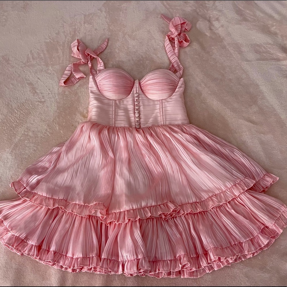 Adeirlina Dress brand new with tags. Pink with some shimmer. Size S.